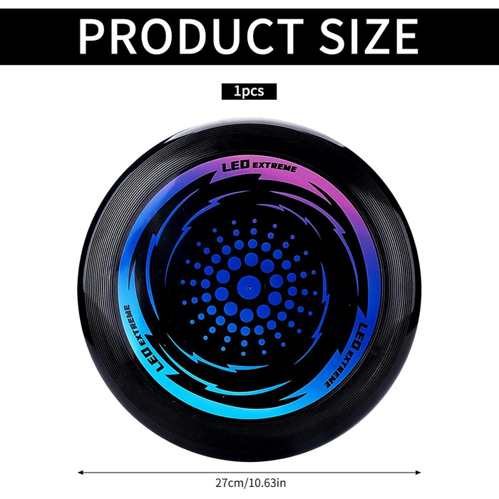 Фрісбі світне LED Ultimate Frisbee для дітей та дорослих, м'який диск з 49 LED-ліхтариками, блакитний