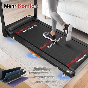 Складний біговий тренажер 2.5HP Profi: швидкість 1-12 км/год, вантажопідйомність 120 кг, 12 програм, керування через APP, розмір доріжки 105x40 см, LED-дисплей, для дому