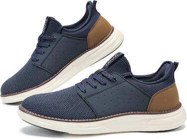 Чоловічі Slip-On кросівки: дихаючі, з шнурівкою, для ходьби, фітнесу, спорту, відпочинку та бізнесу. Розмір 43.5 EU, блакитні