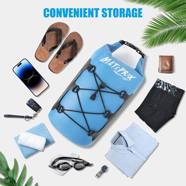 Водонепроникний мішок Dry Bag Mateprox 5L/10L з ролвертилом: для плавання, кемпінгу та активного відпочинку (Блакитний, 10L)