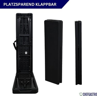 Розкладний буфетний стіл CHEFGASTRO 180x74 см для 8 осіб. Садовий стіл пластиковий 