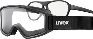 Лижна маска Uvex G.gl 3000 для чоловіків і жінок, чорна матова/червоне-золоте скло, універсальний розмір, 1 шт.