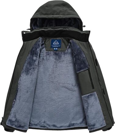 Чоловіча зимова куртка Rdruko для сноуборду та гірських прогулянок. Водонепроникна функціональна куртка з флісовою підкладкою та капюшоном. Білий колір (S, Темно-сірий)