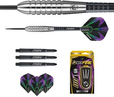 Дротики Winmau Foxfire Profi з вольфраму для дартсу, сталевий наконечник, комплект з перами та держателями
