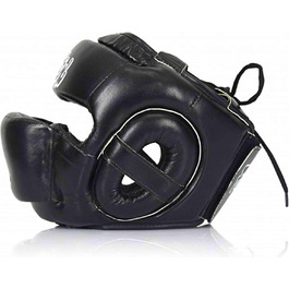 Захисний шолом Fairtex HG14 для тайського боксу, MMA, K-1, повний захист обличчя, чорний, розмір L