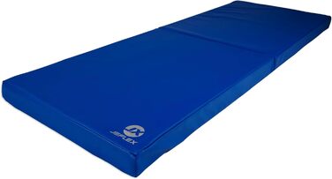 Складаний м'який гімнастичний мат Jeflex 200x70x8 см, синій, для дітей, фітнесу та ігор, німецька якість, портативний, для дитячої кімнати