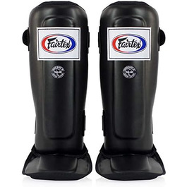 Захисні щитки для гомілки Fairtex SP3 для тайського боксу, подвійна амортизація, чорні, розмір XL