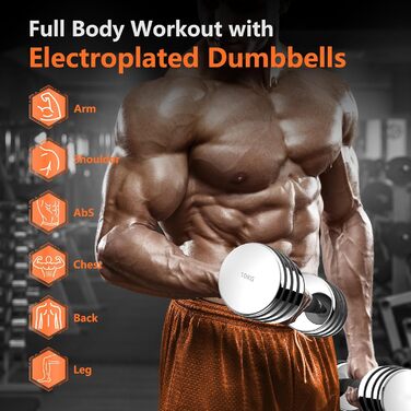 Регульовані гантелі Dskeuzeew: набір сталевих гантелей 5/7.5/10 кг з пінопластовими ручками для дому