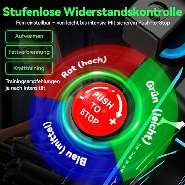 Велотренажер FunLife C1 з Bluetooth та App (FitShow, Kinomap), ремінний привід, плавний регулятор навантаження, регульоване сідло та кермо, до 120 кг, блакитний