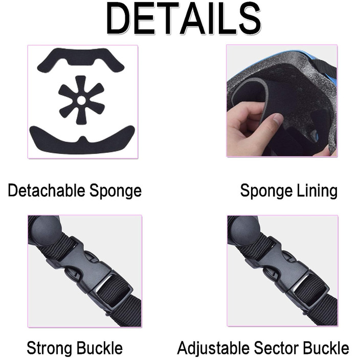 Набір захисту 7-в-1 для дітей 3-8 років: шолом, наколінники, налокітники, рукавички. Рожевий захист для роликів, скейтборда, велосипеда