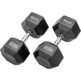 Гантелі Hexagon Studio 65 кг (2×32,5 кг), прогумовані, чорні