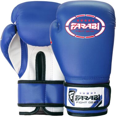Дитячі боксерські рукавички Farabi Sports 8oz/6oz - бокс, ММА, муай-тай, кікбоксинг, спаринг, тренування (блакитні)