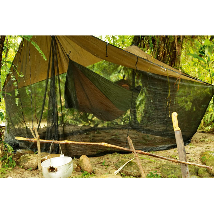 Гамак Amazonas Ultra-Light Adventure Coyote Kingsize (Зелений/Коричневий) - надлегкий, 150 кг, 275x140 см