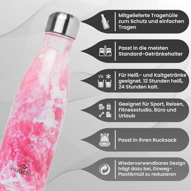 Фляга з нержавіючої сталі 500 мл – ізольована фляга, зберігає холод до 24 годин та тепло до 12 годин. Не протікає, з подвійними стінками, без BPA та міцна. Ідеально підходить для подорожей, активного відпочинку, школи, спорту, фітнесу та повсякденного вик