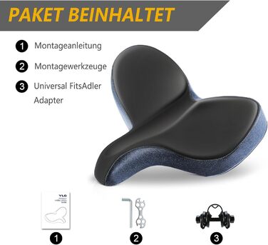 Велосипедне сідло YLG Oversized Comfort, м'яке, водонепроникне, з ефектом пам'яті, універсальне, для чоловіків і жінок