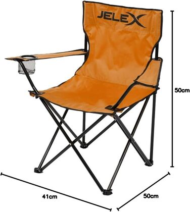 Кемпінговий стілець JELEX Expedition зі спинкою, підлокітниками та тримачем для напоїв, простий механізм складання. Водо- та брудовідштовхуючий, колір: зелений