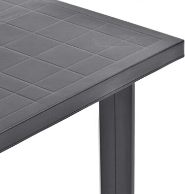 Садовий стіл vidaXL 101x68x72 см, пластиковий, чорний, з отвором для парасольки - для балкона та саду
