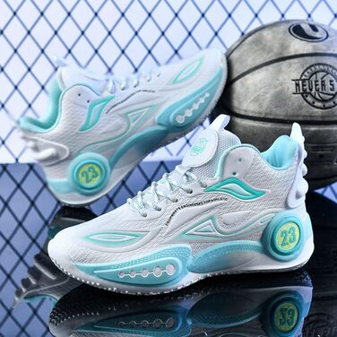 Баскетбольні кросівки High Top з антиковзким покриттям, легкі та зручні. Білі (41 EU, 2wei® Grün)