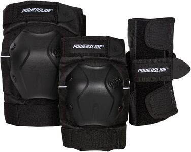 Комплект захисту Powerslide Standard для чоловіків, чорний, XL — наколінники, налокітники, наладонники для роликів, скейтборду, самокату