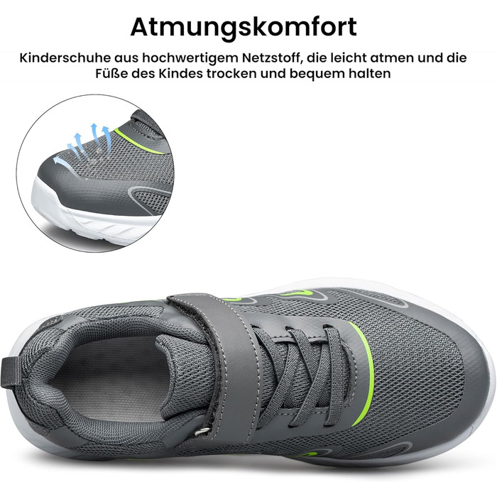 Дитячі кросівки Raoendis для хлопчиків та дівчаток: зручні, дихаючі, легкі спортивні тари для занять спортом та активного відпочинку (26 EU, темно-сірий)
