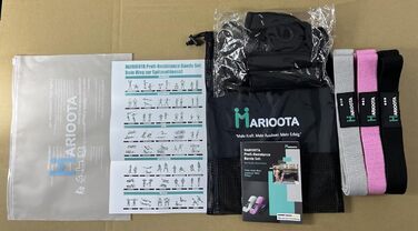 Набір з 3 еластичних стрічок опору – неслизькі, приємні до шкіри та еластичні – Стрічки опору для нарощування м'язів, йоги, пілатесу та тренувань всього тіла – можна прати, довговічні та з сумкою для перенесення. Довгі фітнес-стрічки (Сірий – Рожевий – Чо