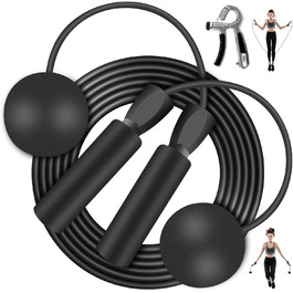 Скакалка з регулюванням, PVC, для фітнесу, дорослих. Канат для стрибків з великим м'ячем та тренажером для рук