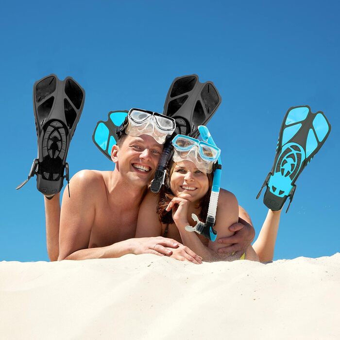 Набір для снорклінгу для дорослих з ластами, маскою та сухим снорклом, у комплекті сумка