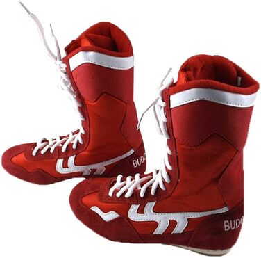 Боксерські кросівки High Top для жінок, легкі, для кікбоксингу та боротьби, комфортні, червоні (37 EU)