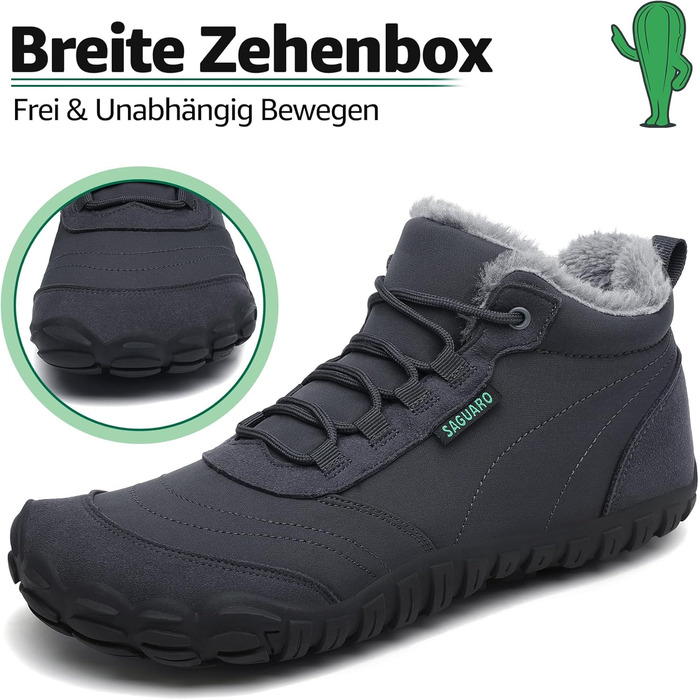 Зимові шкарпетки-тапки Sagaro для жінок та чоловіків, утеплені, розмір EU 36-48, колір: темно-сірий