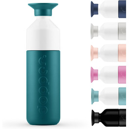Термос-фляга Dopper Insulated 580 мл Green Lagoon – подвійні стінки, з нержавіючої сталі, герметична, зберігає 24 год холод, 9 годин тепло – термочашка для води, чаю, кави