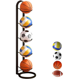 Стійка для зберігання м'ячів 5-ти ярусна, органайзер для баскетболу та футболу