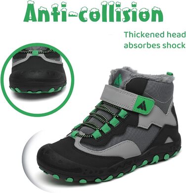 Дитячі зимові черевики Mishansha: теплі, водонепроникні, антиковзаючі, р.24-38 (EU 28), чорні