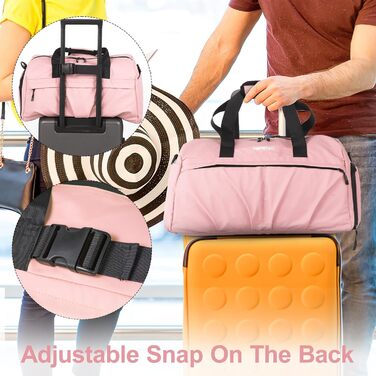 Спортивна сумка для жінок та чоловіків, жорсткий матеріал, дорожня сумка з відділенням для взуття, 2 вентиляційних отвори та мокре відділення, водонепроникна сумка-вікендер, спортивна/плавальна/сауна сумка (Зелений) (Рожевий)