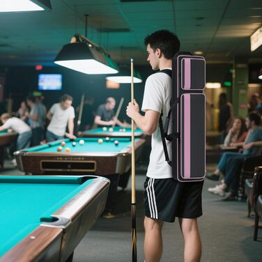 Чохол для більярдних київ на 4 основи та 5 шахт, м'який, з кількома кишенями, для аксесуарів, рожевий