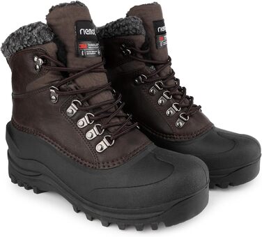 Водонепроникні зимові черевики Riehmot для жінок та чоловіків. Теплі, з підкладкою, антиковзні, для ходьби, трекінгу, роботи та катання на лижах. Розміри EU 36-47 (Новий, коричневий, 45 EU)