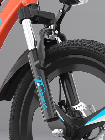 Дитячий велосипед 16 дюймів з дисковими гальмами, допоміжними колесами, амортизатором, захисним кожухом та LED-ліхтариком