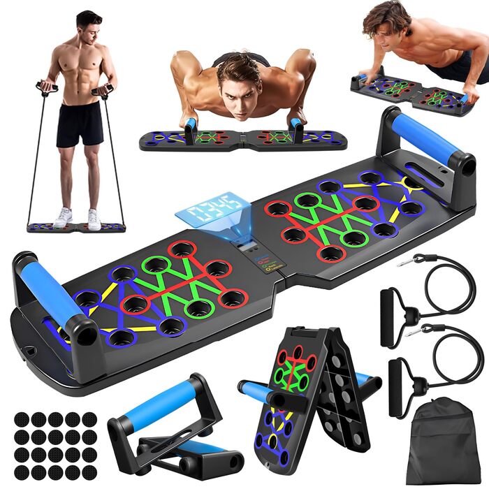 Багатофункціональна дошка для віджимань 26-в-1, тренажер для м'язів грудей та рук, професійне обладнання для фітнесу та схуднення вдома