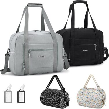 Спортивна сумка-рюкзак SPAHER 40x30x20 для ручної поклажі Wizzair/Vueling (сіро-чорна)