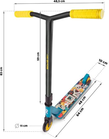 Трюковий самокат SOKE GO! для дорослих і дітей, 2 колеса, ABEC 9, до 100 кг, синій/рожевий, міський фристайл самокат