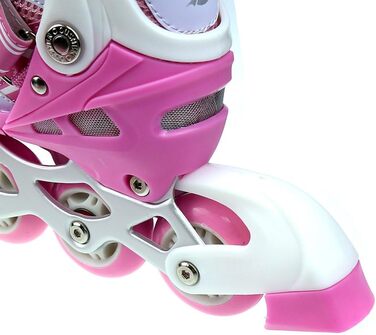 Дитячі ролики Supfine – зручні ролики з підсвічуванням, регульовані розміри 31-38, для дівчаток та хлопчиків (рожеві, S:31-34)