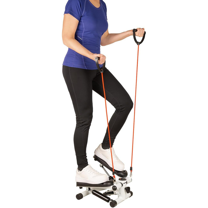 Еліптичний тренажер PEARL Sports Mini-Stepper з комп'ютером, дисплеєм та гумовими стрічками, до 100 кг. Для дому, фітнесу, пресування живота