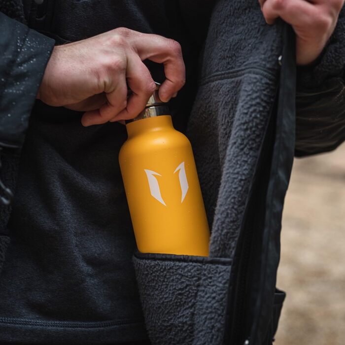 Термос-пляшка Super Sparrow з нержавіючої сталі - 350мл/500мл/620мл/750мл/1л - Без витоку, BPA-Free - Пляшка для води, термопляшка для дітей, для газованої води, спорту, школи, фітнесу - з 2 кришками (500мл, Mango)