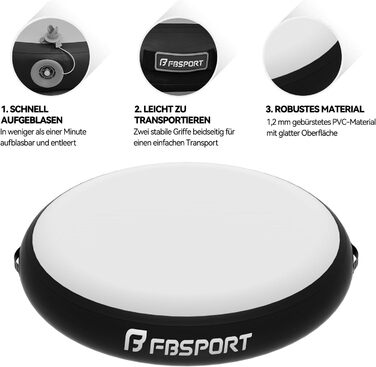 Airtrack Matte FBSPORT надувний килимок для гімнастики 70/100/140 см, висота 10/20/30 см з насосом