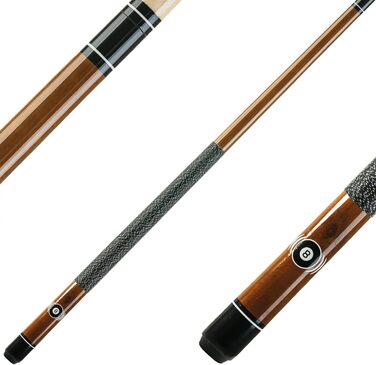 Більярдний кий Winsport Eight-Ball з професійним шкіряним вкладишем 13 мм, 147 см, 2-секційний, з обмоткою