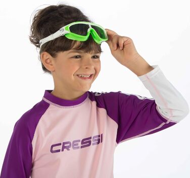 Дитяча маска для плавання та снорклінгу Cressi Baloo King, антифог, UV-захист, для дітей 7-15 років, аквамарин/білий