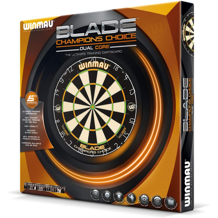 Дартс-дошка WINMAU Champions Choice Blade 5 Dual Core, професійна