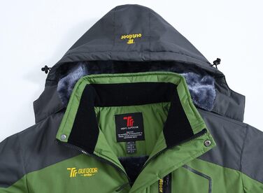 Куртка Ysento для чоловіків, зимова, софтшел, водонепроникна, тепла, з капюшоном, для активного відпочинку (зелена, розмір L)