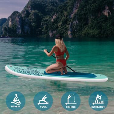 SUP дошка FEATH-R-LITE надувна, 3м, блакитно-зелена + весло, насос, рюкзак. Підходить для початківців та досвідчених райдерів.