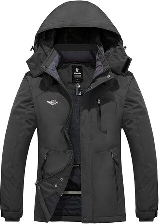 Куртка Wantdo Daen Berg для хайкінгу та туризму, вітро- та водонепроникна, з капюшоном, утеплена, сіра (XL)