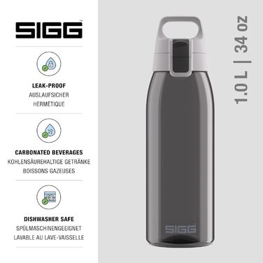 Пляшка для води Sigg Tritan Total Color ONE 600 мл/1 л: для газованих напоїв, легка, герметична, BPA-free, миється в посудомийній машині